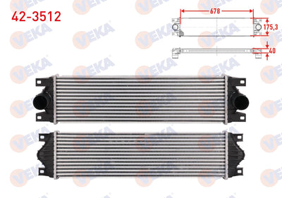 Veka 42-3512 Turbo Radiator (Intercooler) Renault Master II (Fd) 1.9 dCi 1998-2010 — Radiators & Fans