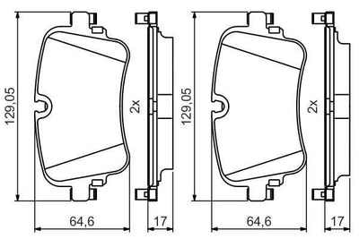BOSCH 0986495426 Rear Brake Pad Set - Low-Metallic Material for Audi Q7, Q8 & Škoda Superb — Brake Pads