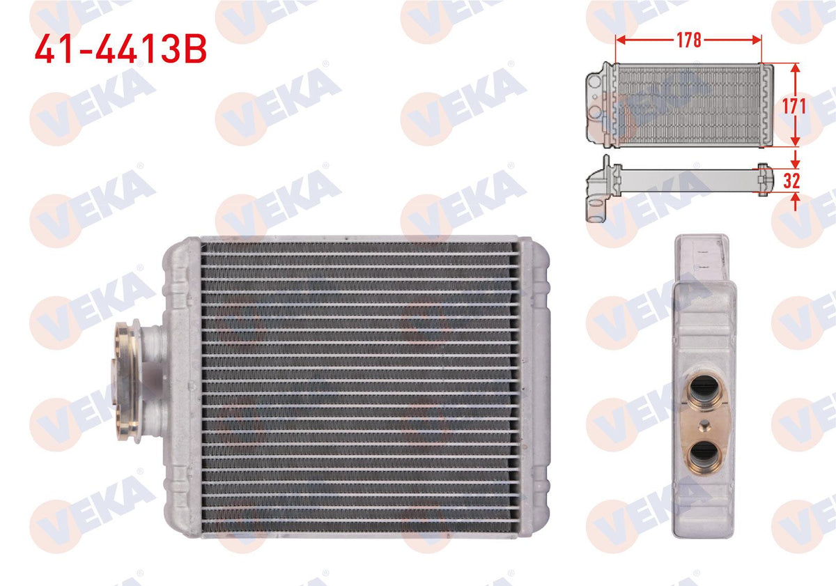 Veka 41-4413B Heater Core Brazing Volkswagen Polo 1.2 TSI-1.4 TDI-1.4 TSI 2009-/ Audi A1 1.4 TFSI 2010-/ Se — Heater & Blower