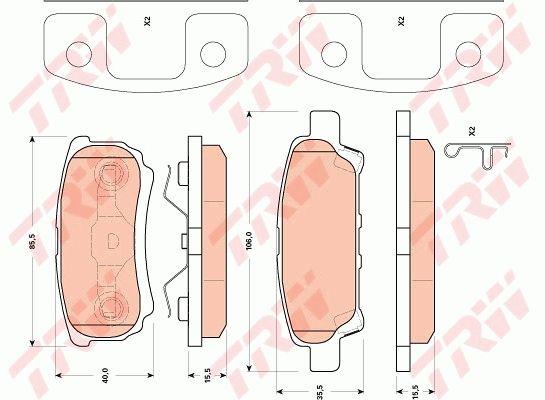 TRW GDB4143 Brake Pad Rear Chrysler Sebring 2.0 Vvt 07-10 — Brake Pads