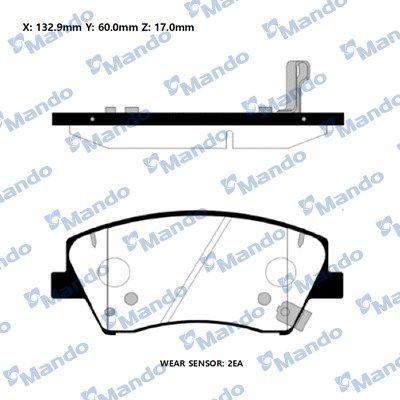 Mando RMPH62 Brake Pad Front 581012Ta50-581014Ua00-581013Xa00-581012Va00-581013Va70 — Brake Pads