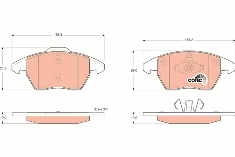 TRW GDB1605 Front Brake Pads - Enhance Your Vehicle's Stopping Power
