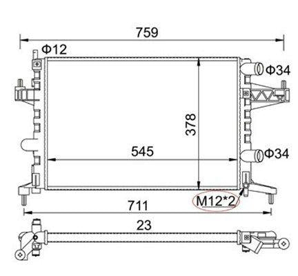 Magneti Marelli 359000300760 Radiator 01-Corsa.C 1.4 16V *Z14xe* + Ac — Radiators & Fans