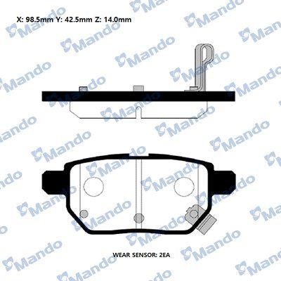 Mando RMPT20NS Brake Pad Rear 07-Corolla-Auris 1.4i-1.6i — Brake Pads