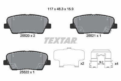 Textar 2552001 Brake Pad Set — Brake Pads
