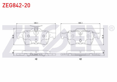 Zegen ZEG842-20 Brake Pad Rear Vectra C 1.6 16V-1.9 CDTi-2.0 DTi 2002-2008 / Citroen C5 III 1.6 HDi-1.6 Thp 2008 — Brake Pads