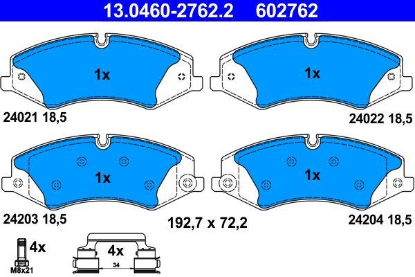 ATE 13.0460-2762.2 Brake Pad Front Discovery 4 10-16 Range Rover Sport 10 > Range Rover 13 > — Brake Pads