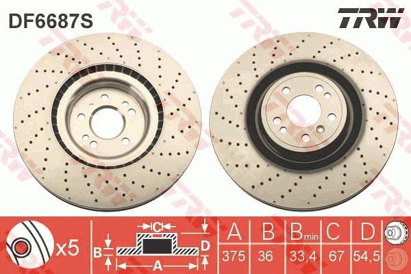 TRW DF6687S Brake Disc Front 4-Matic Mercedes W166 X166 C292 — Brake Rotors & Drums