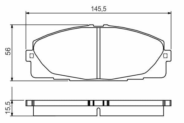 BOSCH 0986495152 Brake Pads for 2005 Hiace - Low-Metallic Material, ECE-R90 Certified