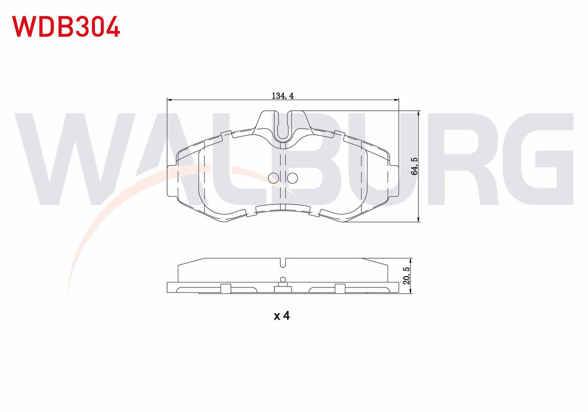 WALBURG WDB304 Brake Pad Front Mercedes Vito (638) 108 CDI 1997-2003 / Vito (638) 110 CDI 1997-2003 — Brake Pads