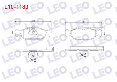 LEO L10-1183 Brake Pad Front Opel Astra F 1.4i 1991-1998 / 1.6i 1991-1998 / F Classic 1.4i 1998-2002 / Vectra A — Brake Pads