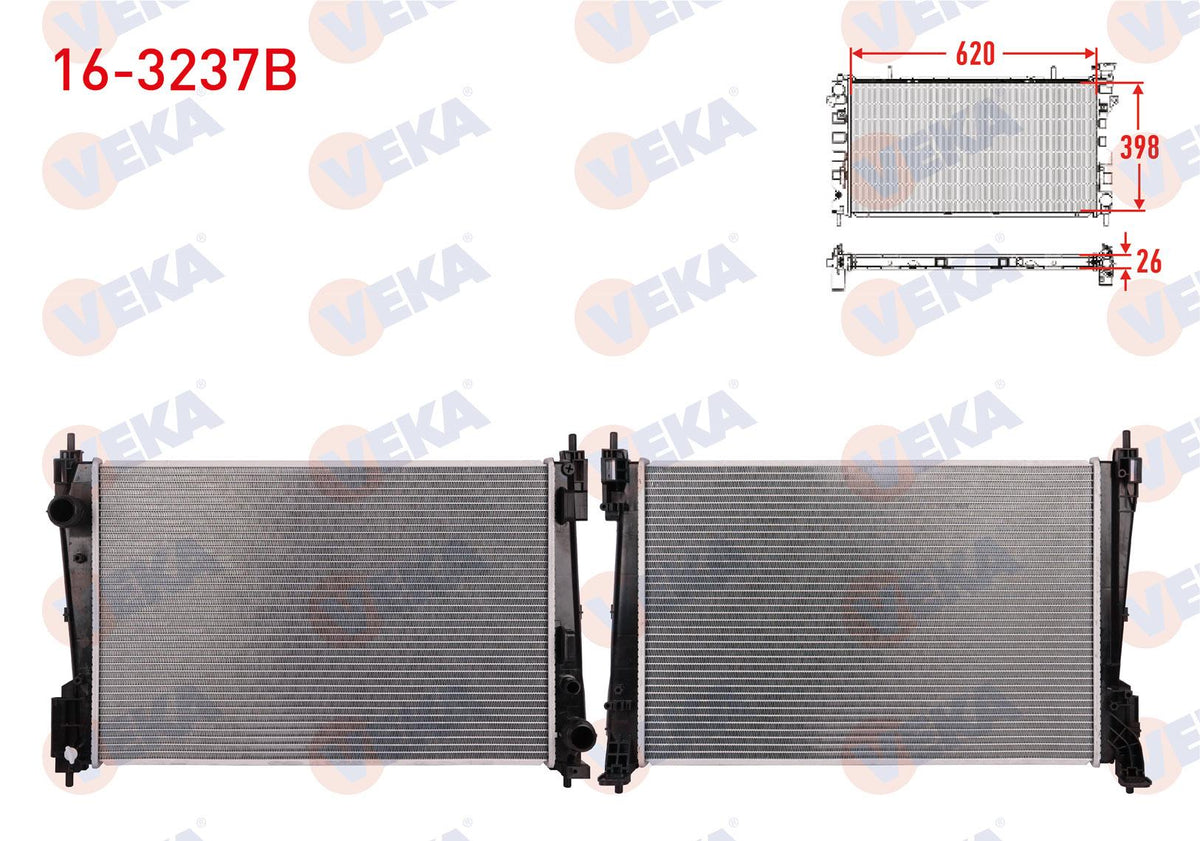 Veka 16-3237B Su Radiator Brazing Opel Corsa D 1.3 CDTi 75 Hp A-T / M-T 2006-2014 — Radiators & Fans
