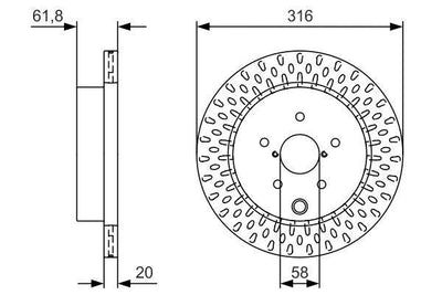 BOSCH 0986479V05 Brake Disc - Impreza 2.5 WRX/STI AWD 2011 — Brake Rotors & Drums