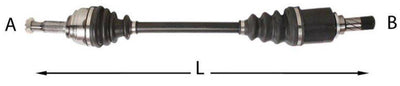 MGA 70848 Left Axle Complete Dacia Logan MCV Renault Symbol Joy 1.5 dCi — Axles, CV Joints & Boots