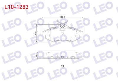 LEO L10-1283 Brake Pad Front Citroen C3 (Fc) 1.4 VTI 2002-2009 / C3 (Fc) 1.4 HDi 2002-2009 / C2 (Jm) 1.4 2003-20 — Brake Pads