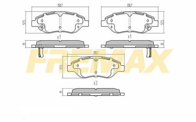Fremax FBP-1510 Front Brake Pad (Corbon Formula) Fiat Egea (with Piston Rings) 2015 > (Large Type) — Brake Pads
