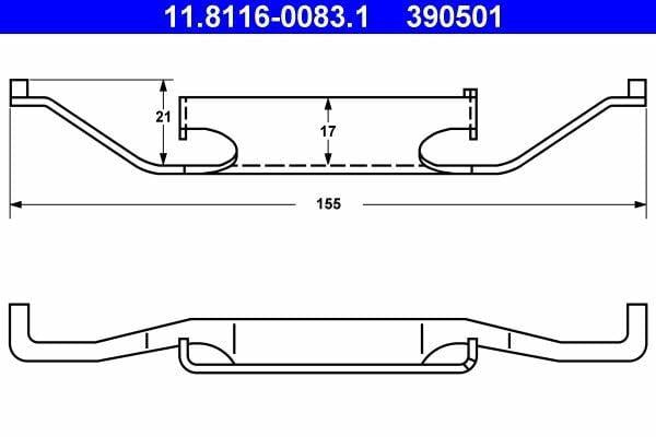 ATE Brake Pad Sheet Metal E-32 / 34 Front - Brake Caliper Components — Brake Pads