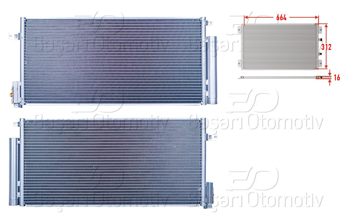 Wisco 2143053-00 A/C Condenser 664X312x16 Opel Corsa D 1.3-1.7 CDTi Fiat Bravo Doblo Grande Punto — Condensers & Evaporators