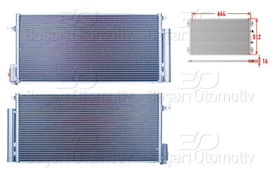 Wisco 2143053-00 A/C Condenser 664X312x16 Opel Corsa D 1.3-1.7 CDTi Fiat Bravo Doblo Grande Punto — Condensers & Evaporators