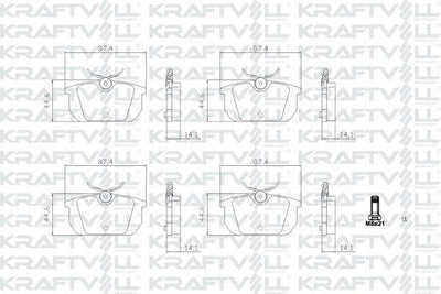 Kraftvoll 07010465 Rear Brake Pad Coupe Marea Weekend Tempra Tipo 2.0Ie 16V — Brake Pads