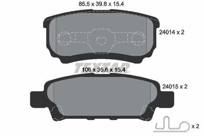 Textar 2401401 Brake Pad Rear Lancer (Cs): Lancer (Cy) 08-: Outlander (Cu) 03-06 1.6 03-07 — Brake Pads