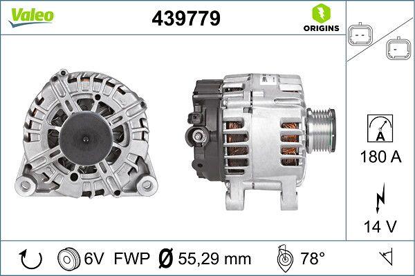 Valeo 439779 Alternator 14V 180A Peugeot 207 308 407 508 3008 5008 Partner Expert Berlingo C4 C5 DS4 — Starting & Charging