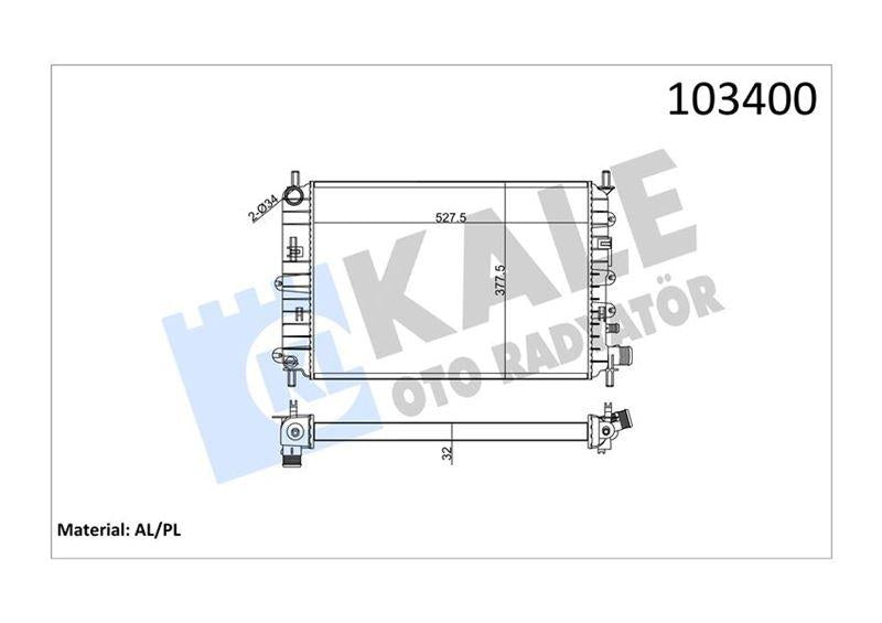 Kale 0210172AL Radiator Ford Escort/Orion Clx 1.6-1.8 Zetec 91-00 — Radiators & Fans