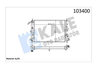 Kale 0210172AL Radiator Ford Escort/Orion Clx 1.6-1.8 Zetec 91-00 — Radiators & Fans