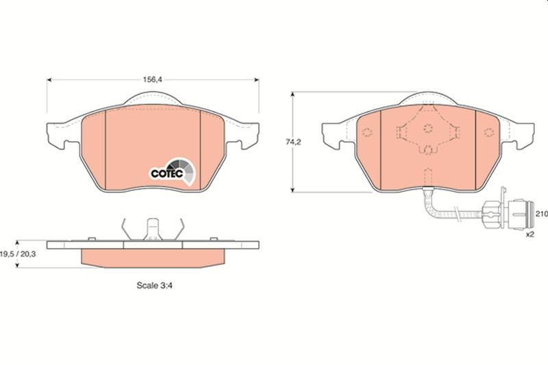 TRW GDB1049 Front Brake Pad Passat A6 A4 1, 8T 2 and 3 more models — Brake Pads