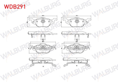 WALBURG WDB291 Brake Pad Front with Wear Indicator Opel Astra G 1.2 16V 1998-2005 / Astra G 1.4 16V 1998-2005 / — Brake Pads