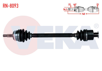 Veka RN-8093 Complete Axle Right Front Renault Laguna I (B56 — Axles, CV Joints & Boots
