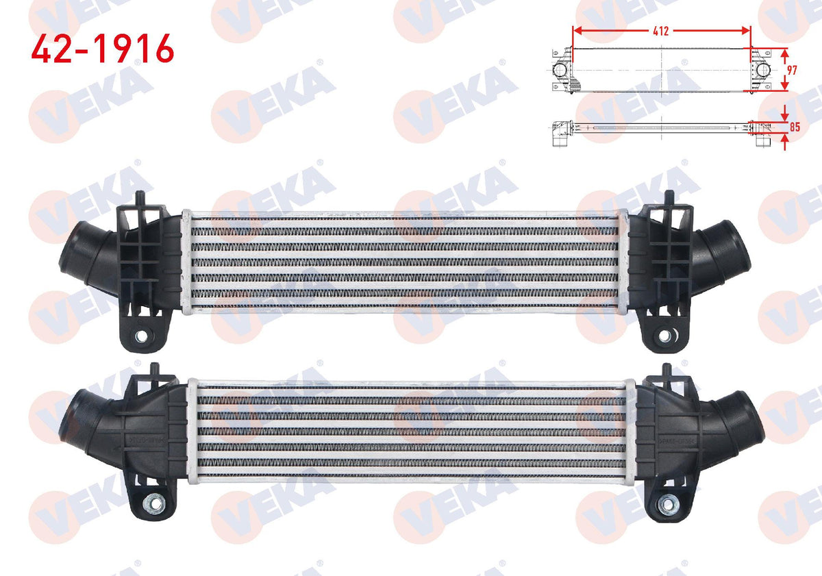 Veka 42-1916 Turbo Radiator (Intercooler) Ford Mondeo III 2.0 TDCi 2000-2007