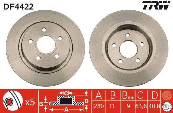 TRW DF4422 Rear Brake Mirror V50 2, 0D 04 and 8 more models — Mirrors