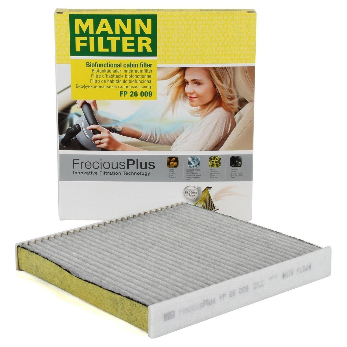 Mann Antibacterial Carbon Cabin Filter for Volkswagen Golf 7 - Compatible with 2013 Models and Newer — Air & Cabin Filters