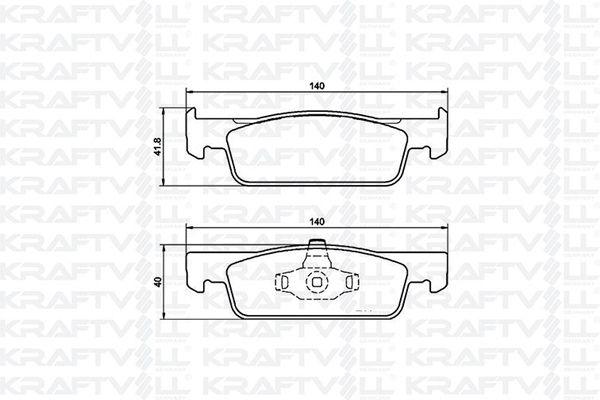 Kraftvoll 07010067 Brake Pad Front (Set) Symbol II 08-III 12-Logan II 12-Sandero II 12-K:17,8 mm G:140 mm — Brake Pads