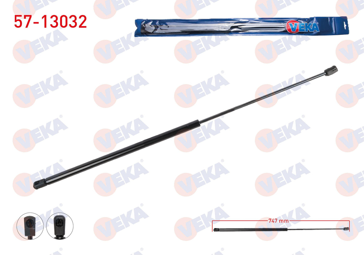 Veka 57-13032 Motor Hood Gas Strut 747mm / 200N Audi A3 2013-2016 | Set of 2