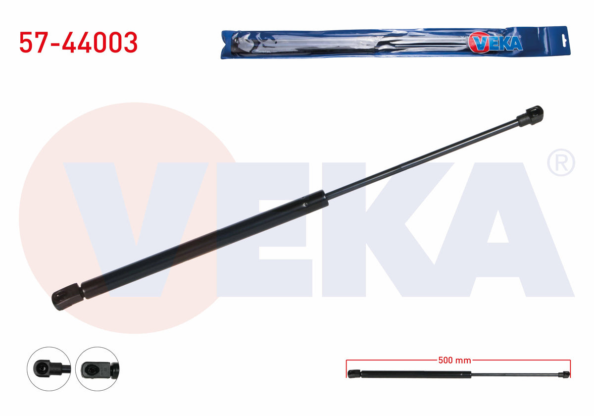 Veka 57-44003 Trunk Gas Strut 500mm / 500N Volkswagen Golf IV (1J1) 1997-2005 / Passat Variant (3B6) — Support Rods & Struts