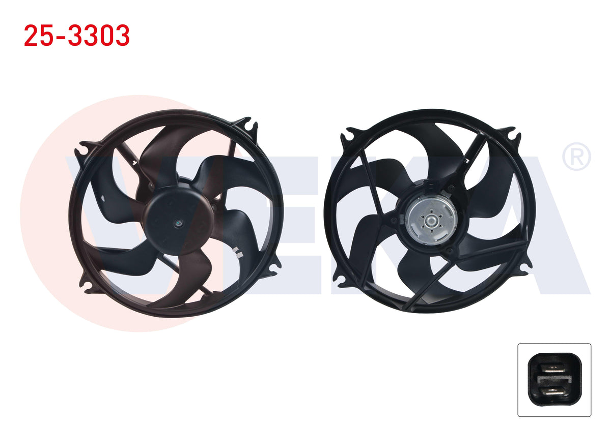 Veka 25-3303 Fan Motor (Su + A/C) Peugeot Partner (5,5F) 1.9 D 460 Watt with A/C 1996-2008 — Motors, Pumps & Antennas