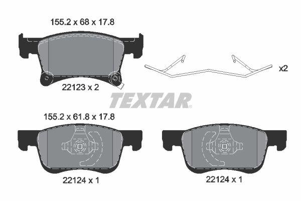 Textar 2212301 Brake Pad Opel Corsa E (15 Rim) Front — Brake Pads