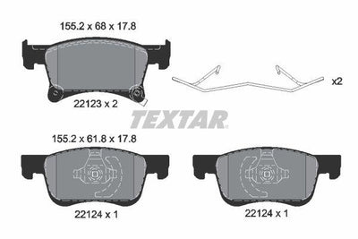 Textar 2212301 Brake Pad Opel Corsa E (15 Rim) Front — Brake Pads
