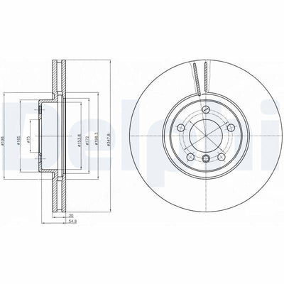 Delphi BG9063C Disc Front (Ad) 07-X5-X6 Coated (Box Single:Price:Single) | Set of 2