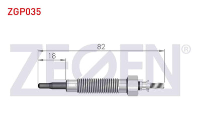 Zegen ZGP035 Glow Plug 11V Mitsubishi L 300 (P0w, P1w) 2.5D 1986-2006 /L200 (K3t and 5 more models — Coils & Plugs