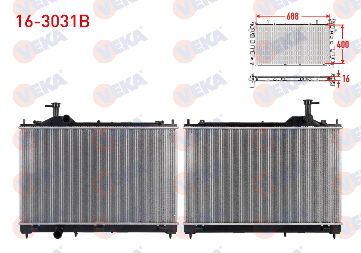 Veka 16-3031B Su Radiator Brazing Mitsubishi Outlander III 2.0i-2.4i-3.0i M-T 2012