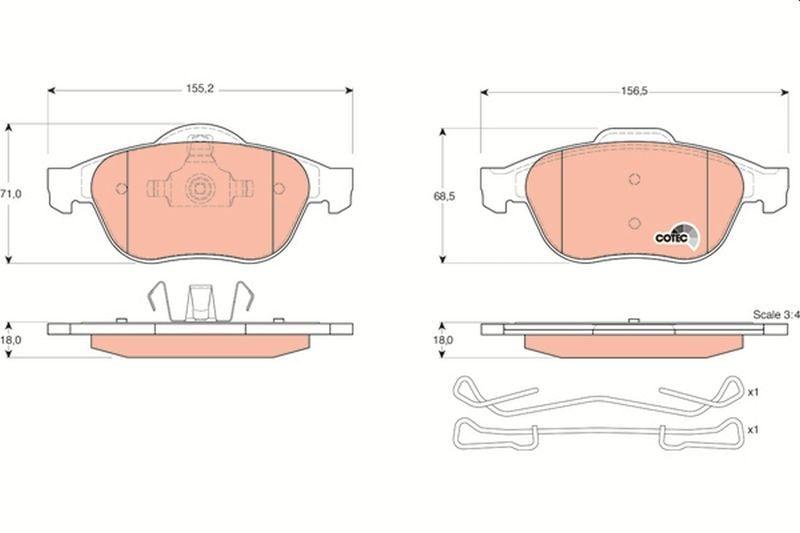 TRW GDB1468 Brake Pads - High Performance Replacement for Laguna II