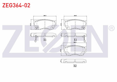 Zegen ZEG364-02 Brake Pad Front Nissan Sunny III (N14) 1.4i 1990-1996 / Sunny III (N14) 1.6i 1990-1996 — Brake Pads