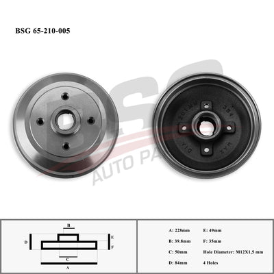 Bsg 65-210-005 Brake Drum Rear Corsa B Bm 93-01 — Brake Rotors & Drums