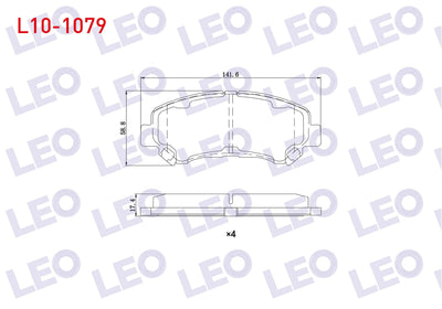 LEO L10-1079 Brake Pad Front Nissan Qashqai (J10) 1.5 dCi 2007-2014 / X-Trail (T31) 2.0 dCi 2007-2013 / X-Trail — Brake Pads