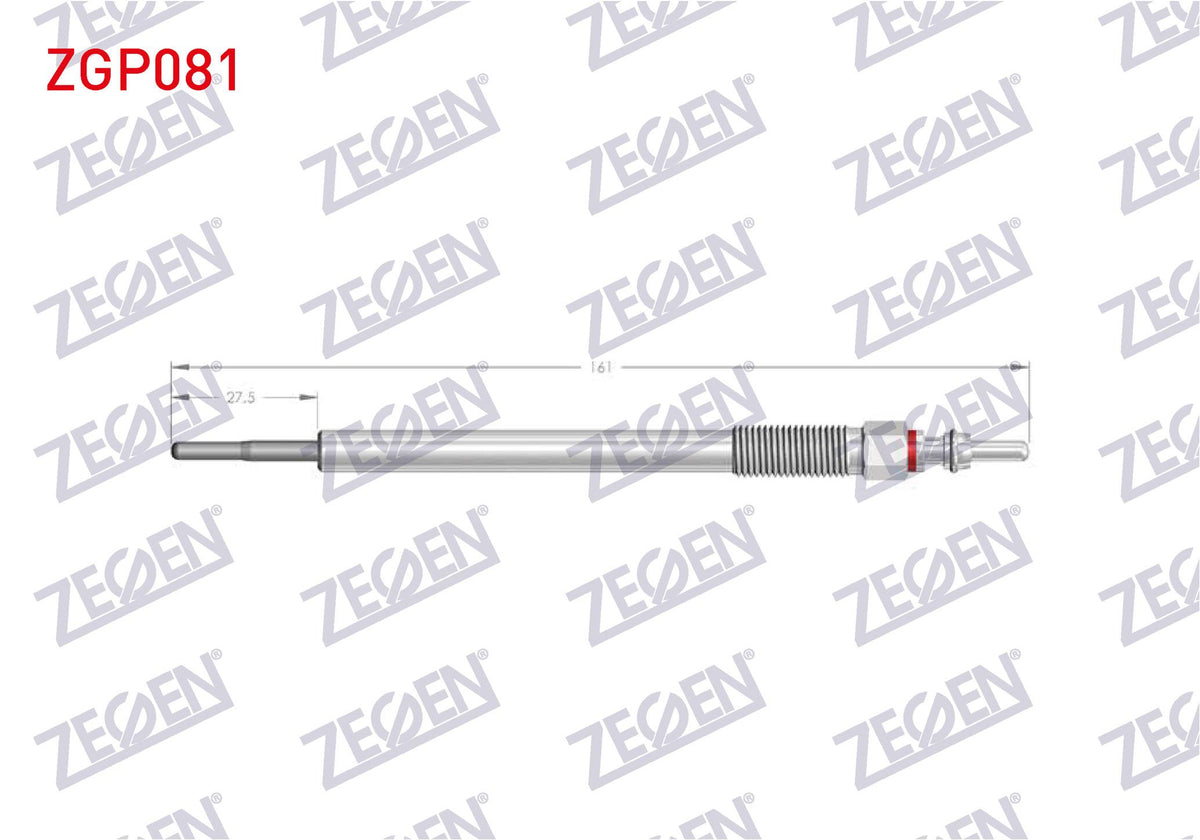 Zegen ZGP081 Glow Plug 11V Mitsubishi L200 Triton 2.4 DI-D / Asx 1.8 DI-D-2.2 DI-D / Lancer VIII 1.8 DI-D / Outlander II 2.2 DI-D | Set of 10