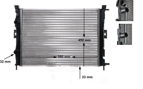 Mahle CR1690000S Su Radiator (Renault: Megane II / Scenic II 1.4-1.6 16V 02 -) 8Mk376781-134 — Radiators & Fans