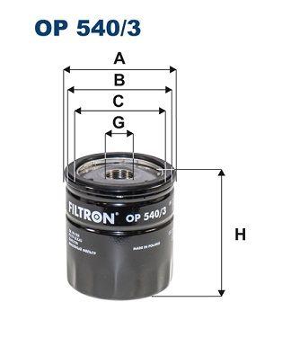 Filtron OP540-3 Oil Filter (Peugeot Boxer / Citroen Jumper 2.0 Blue HDi 07 / 15 -) — Oil Filters